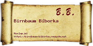 Birnbaum Bíborka névjegykártya